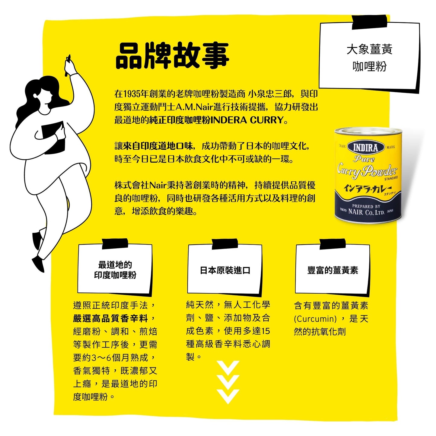 【天然調味】INDIRA日本大象薑黃咖哩粉 100G