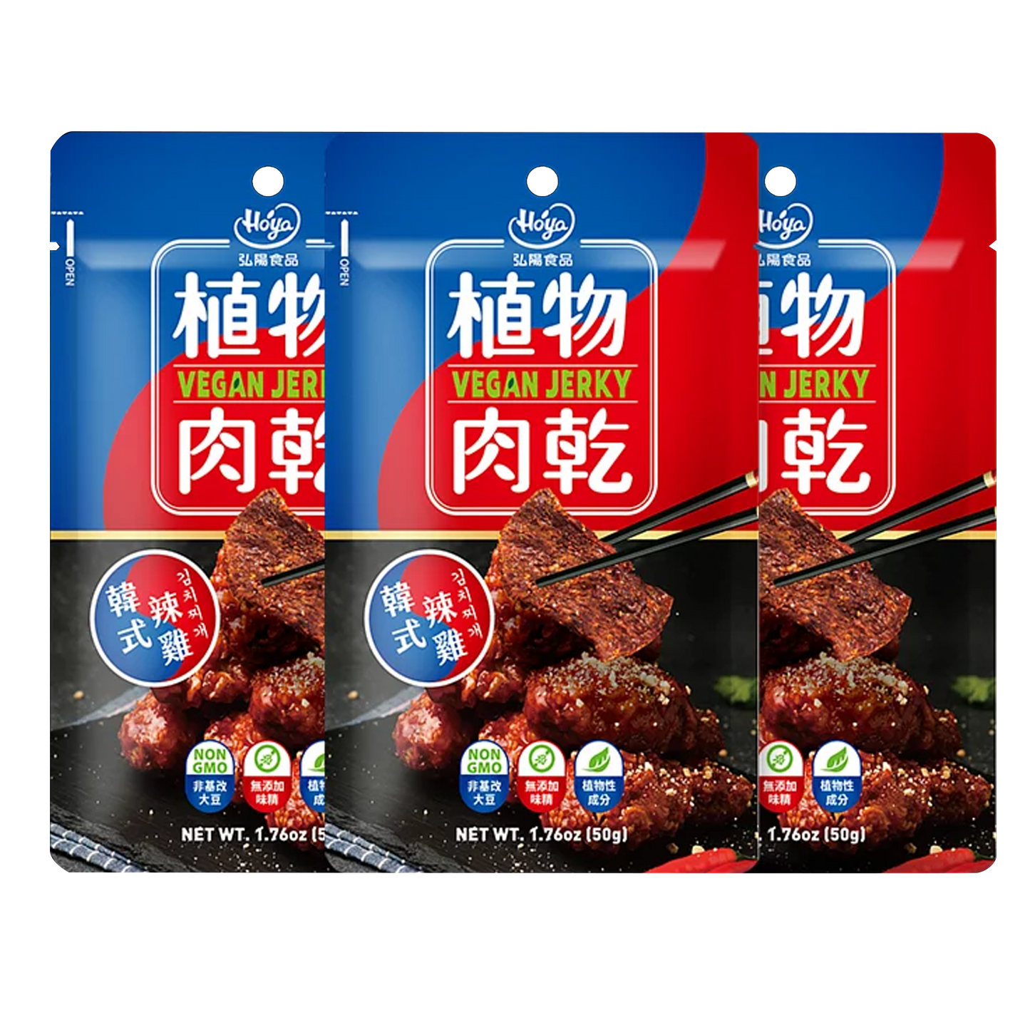 【HOYA】植物肉乾-韓式辣雞 50g x 3